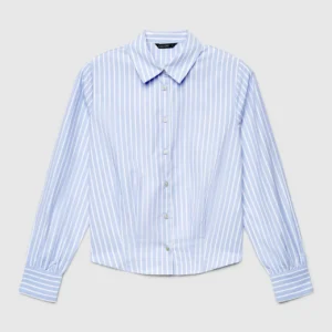 Camicia a righe con pinces crop